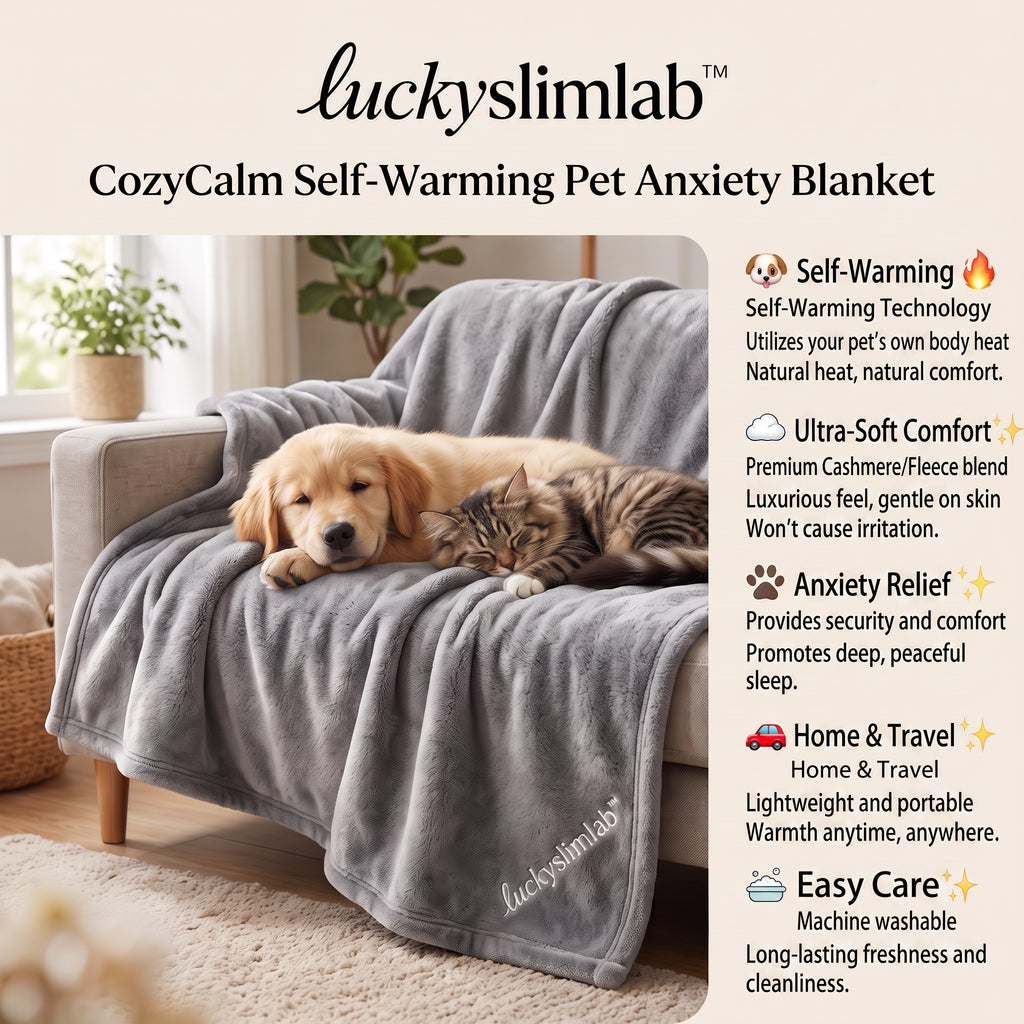 𝒍𝒖𝒄𝒌𝒚𝒔𝒍𝒊𝒎𝒍𝒂𝒃™ CozyCalm Self-Warming Pet Anxiety Blanket