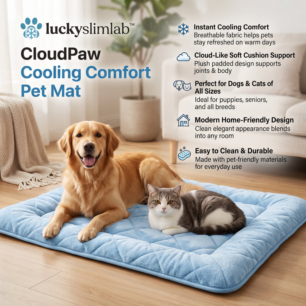 𝒍𝒖𝒄𝒌𝒚𝒔𝒍𝒊𝒎𝒍𝒂𝒃™ CloudPaw Cooling Comfort Pet Mat